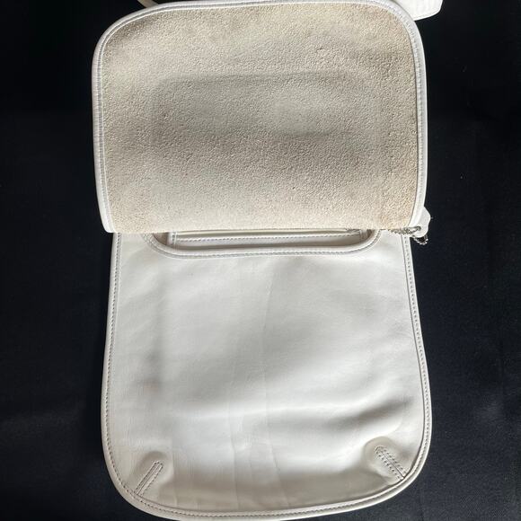 Coach Vintage White Leather Messenger Shoulder Bag NAOP-9135 Full Grain Leather - Picture 9 of 10